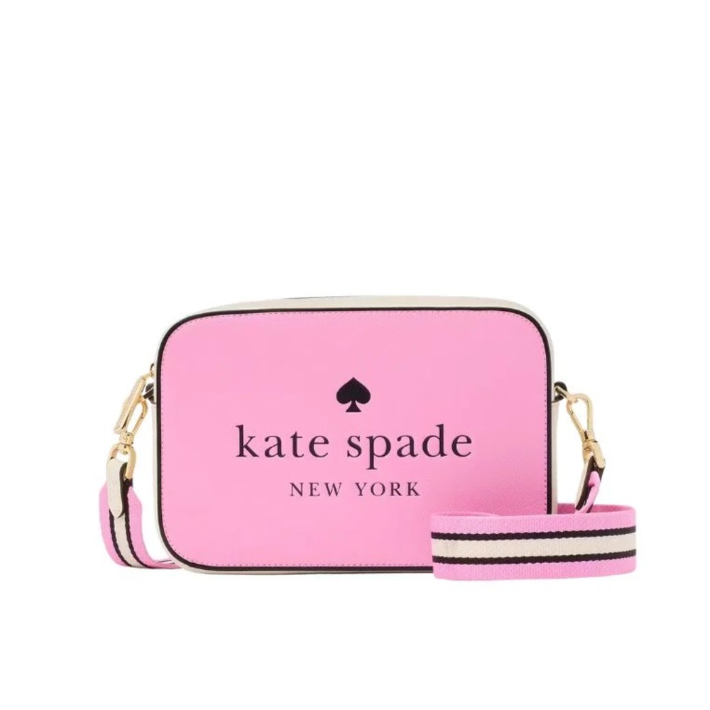 Kate Spade Lavender Crossbody Bag with Striped Strap